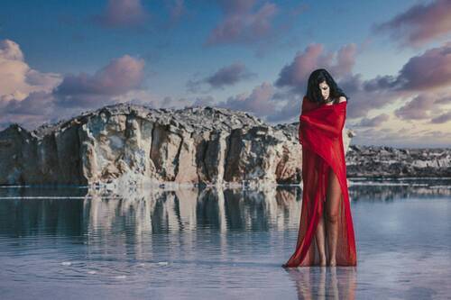 Red Dress, Ice Mirror