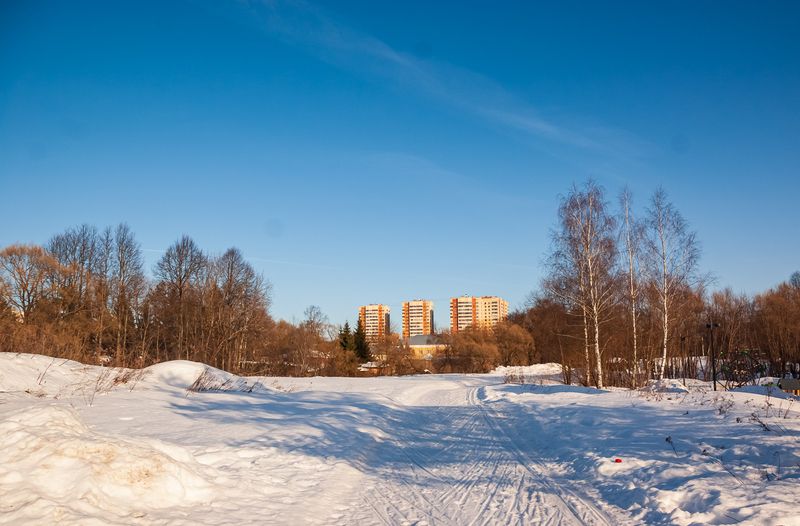 пейзаж В марте за городом фото превью