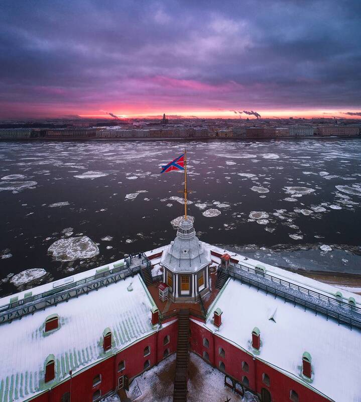 санкт-петербург, нарышкин, бастион, рассвет, река Зимний Петербург. Нарышкин бастион фото превью