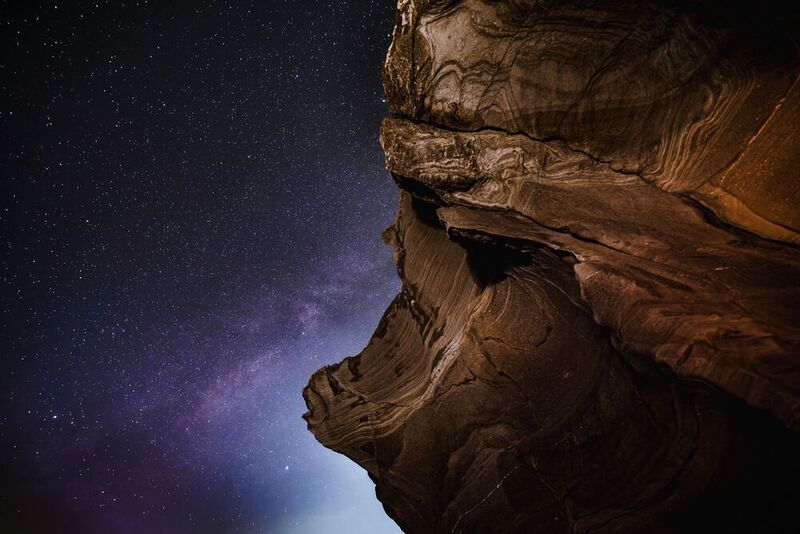 Milky Way, Geology, Rock Formation, Night Photography, Texture, Contrast, Astrophotography, Outer Space, Earth and Sky, Nature Abstract Echoes of Ancient Stone фото превью