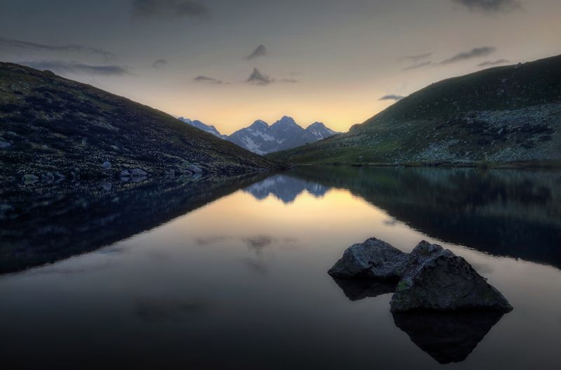 пейзаж, горы, Кавказ, Карачаево-Черкесия, Архыз, фото России, пейзажи России, природа России Уходит день.. фото превью