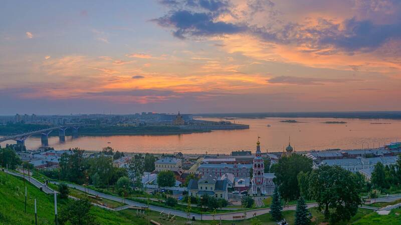 нижний новгород, стрелка Закат над Стрелкой фото превью