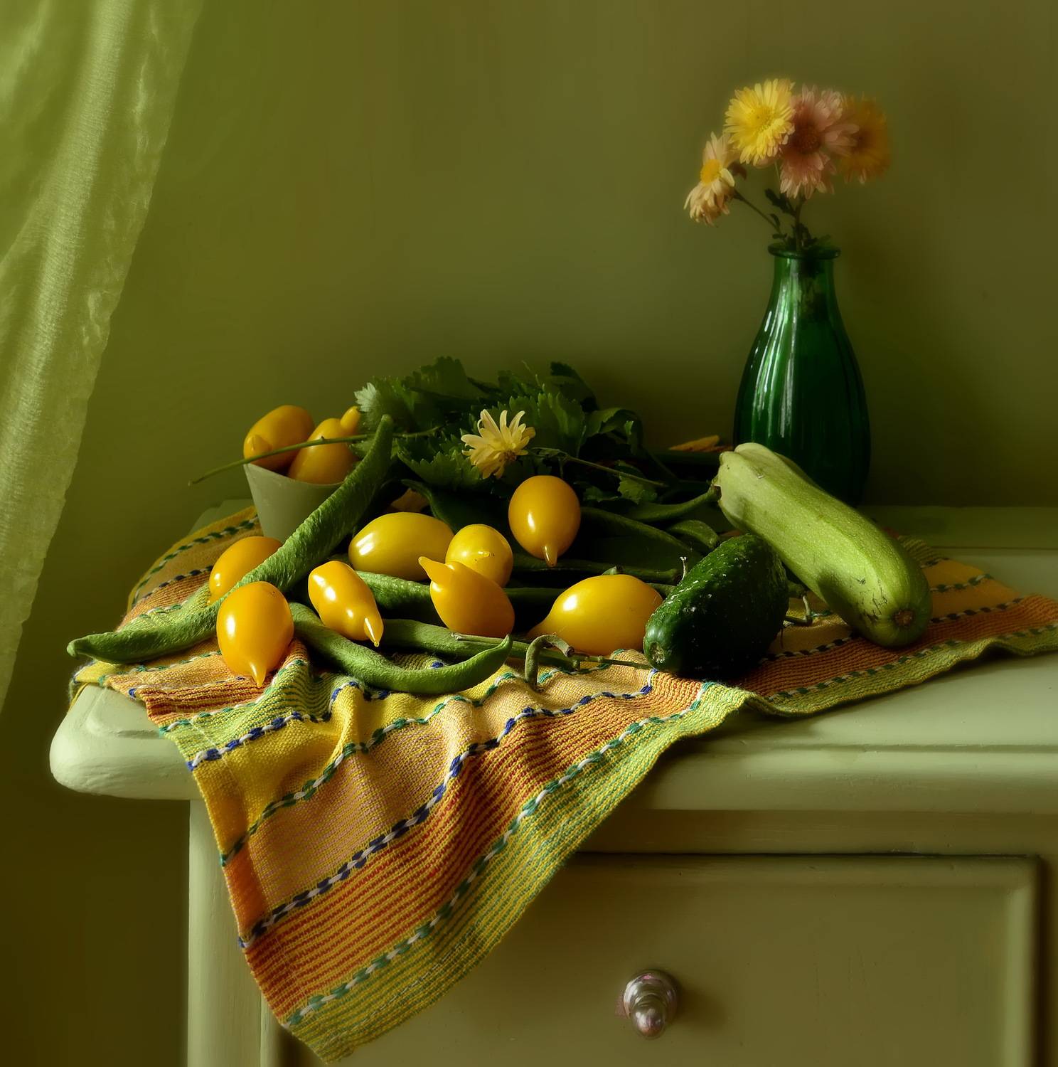 овощи, томаты, фасоль, хризантема, инаида, Инаида