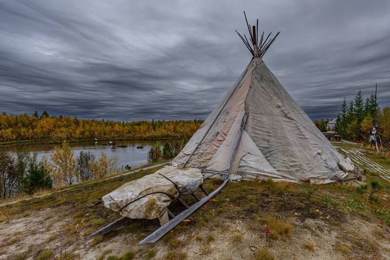 стойбище, осень, тундра, ямал, озеро, чум, нарты, надым Этностойбище Ясавэй фото превью