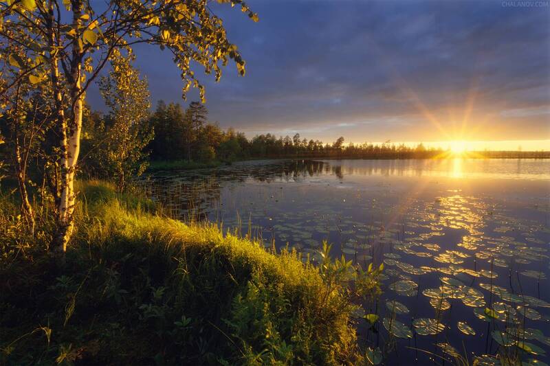 Закат на озере Дон вад фото превью