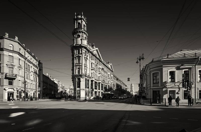 санкт-петербург., весна. Пять углов ч/б фото превью