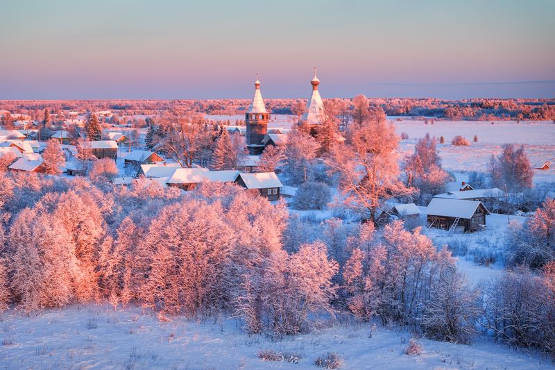 Ошевенск Морозное утро в деревне...  фото превью