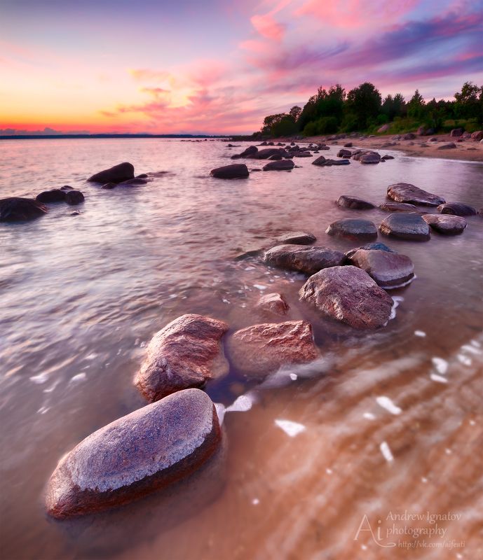 Закат на Чудском озере фото превью