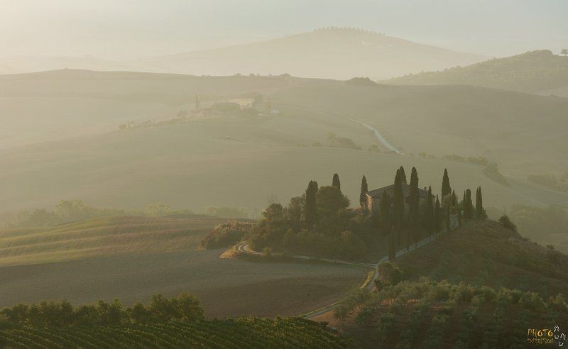 фотоур, тоскана, рассвет Тоска по избитой точке фото превью