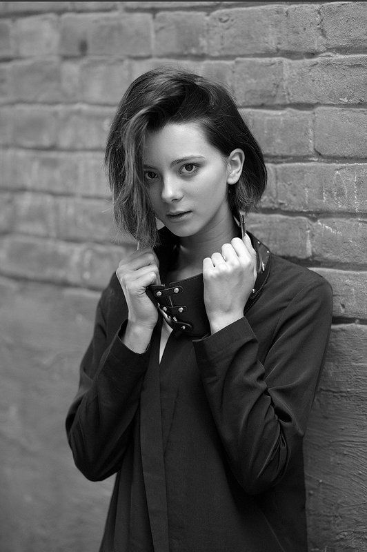 девушка , улица , портрет , monohrom ,  Настя фото превью