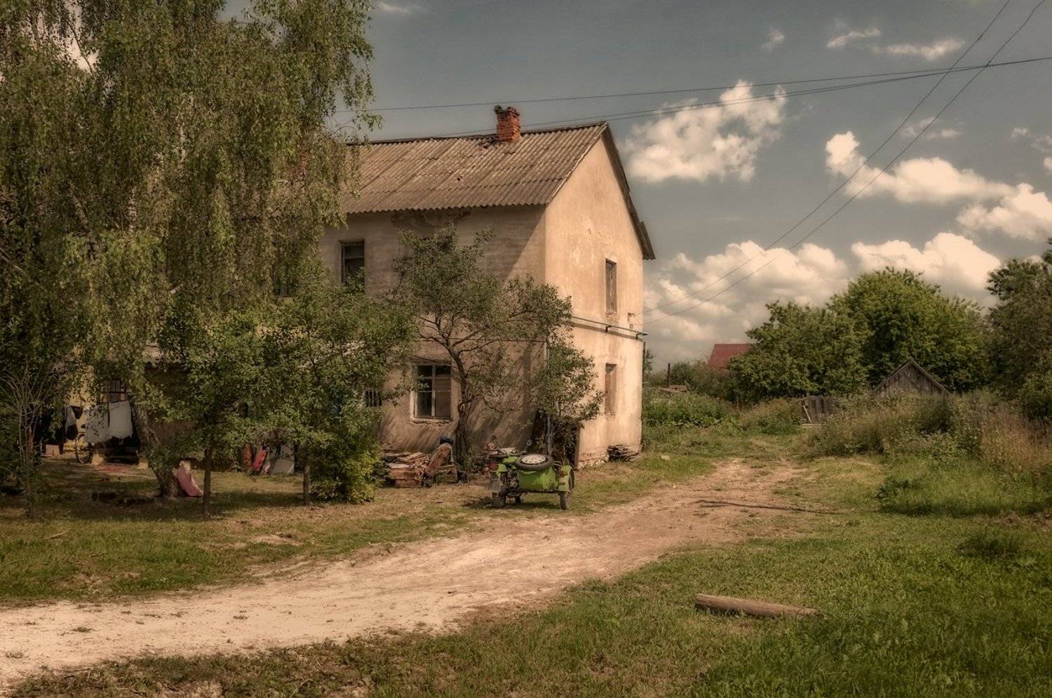 Двор, Лето, Мотоцикл, Олег Тыркин