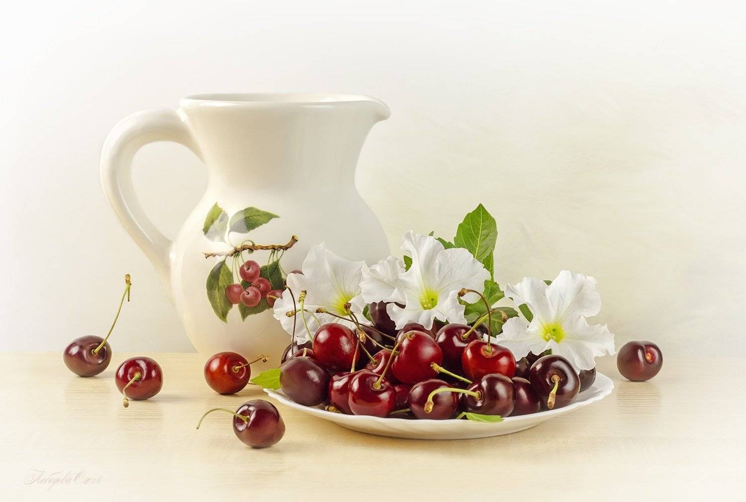 Кувшин, Натюрморт, Цветы, Черешня, Светлана Л.