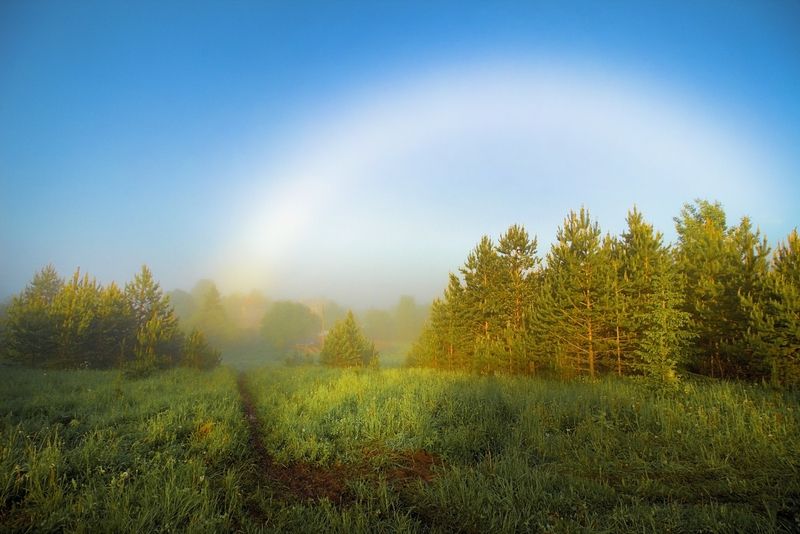 радуга, туман, белая радуга Белая радуга фото превью