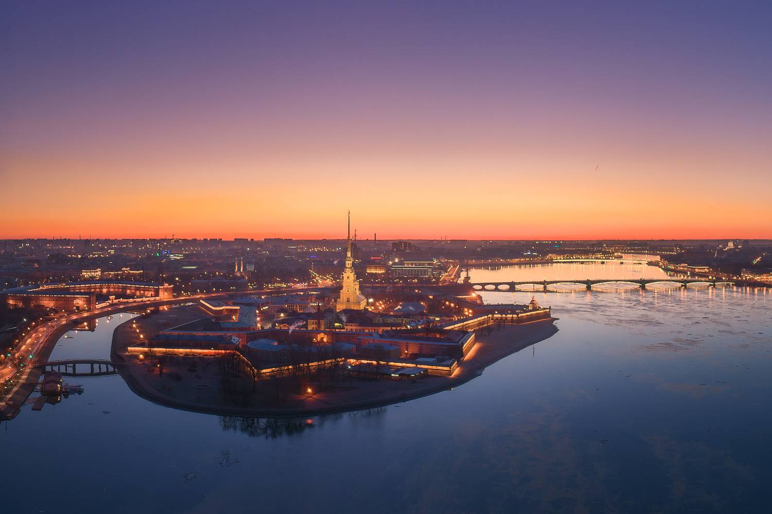 санкт-петербург, заячий остров, рассвет, петропавловская крепость, Лукс Сергей