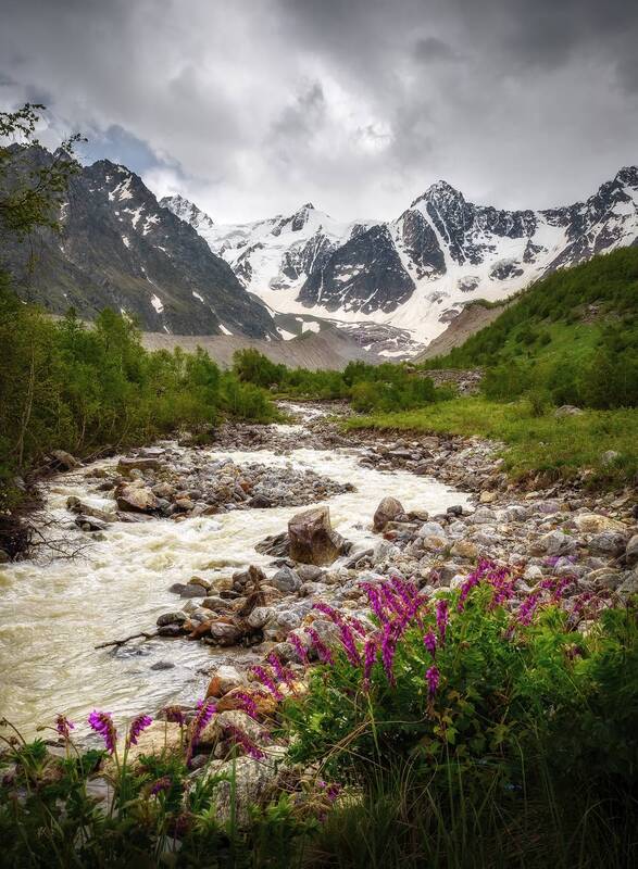 кавказ, кабардино-балкария, кбр, горы, горная река, чегем, чегемское ущелье, шаурту Пасмурно в горах фото превью