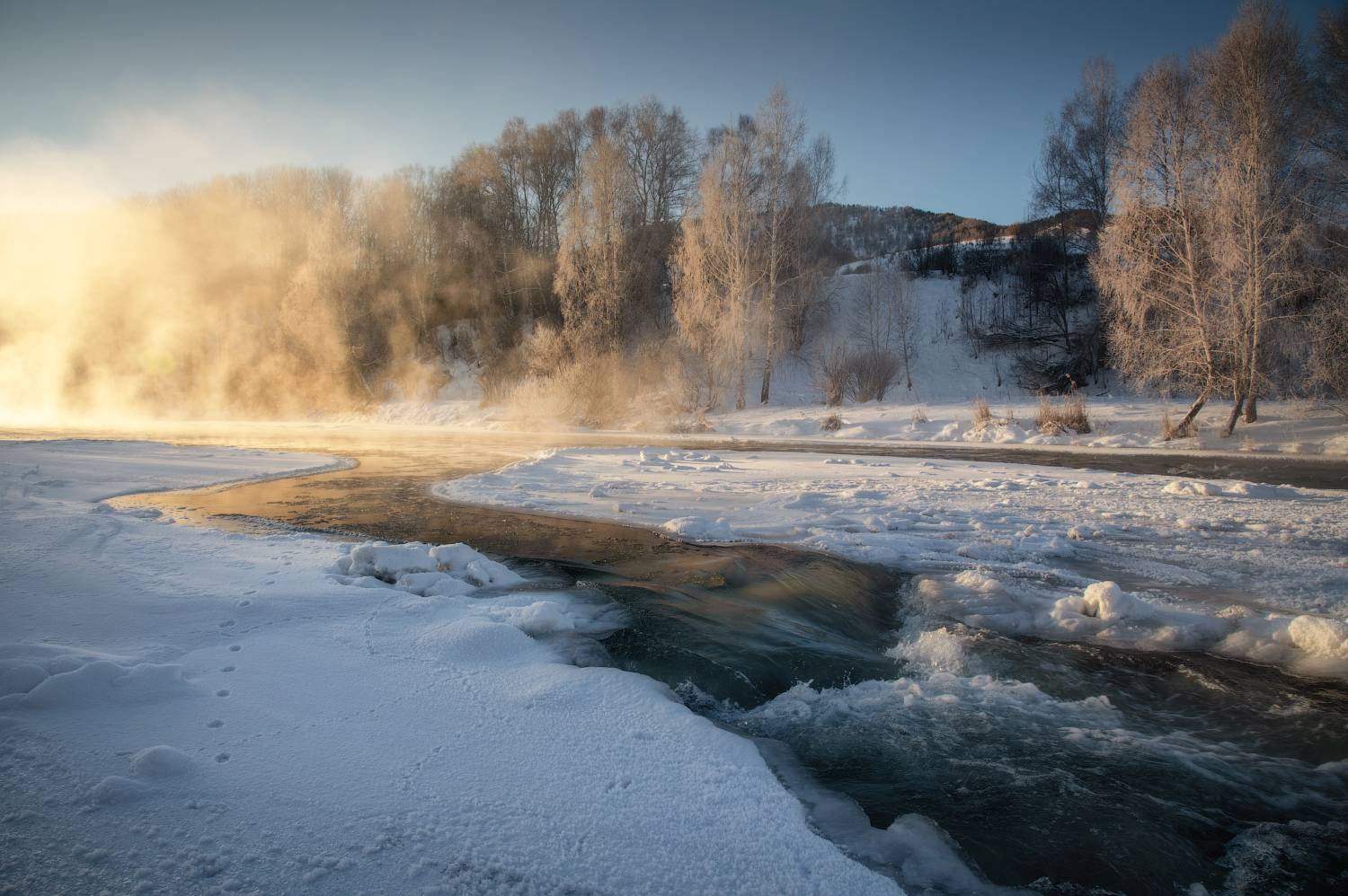 алтайский край, ануй, декабрь, зимний пейзаж, зима, парящая река, горная река, зимний алтай, солонешенский район, мороз, Алёна Рубан