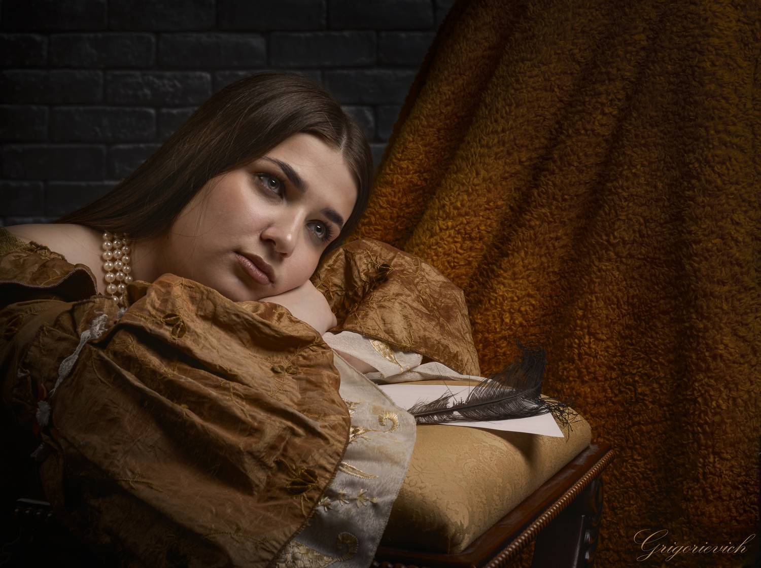 принцесса, девушка, красивая девушка, историческое платье, взгляд, Урасов Олег