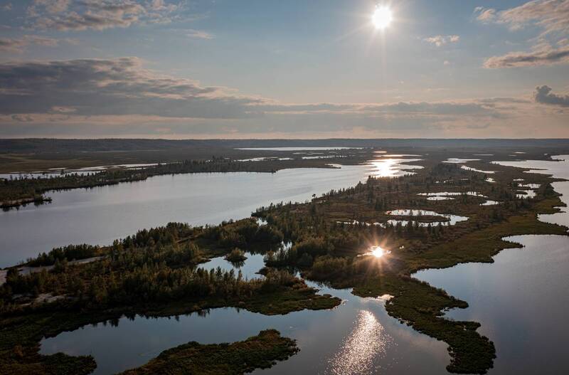 отражение, пейзаж, болото, янао, надым, вода Отражение фото превью