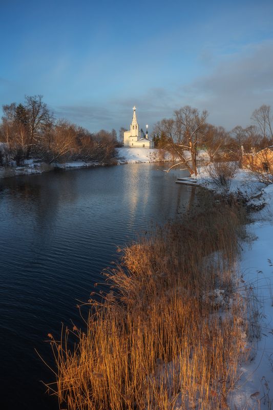 Суздаль, река, церковь, закат, пейзаж Суздаль фото превью