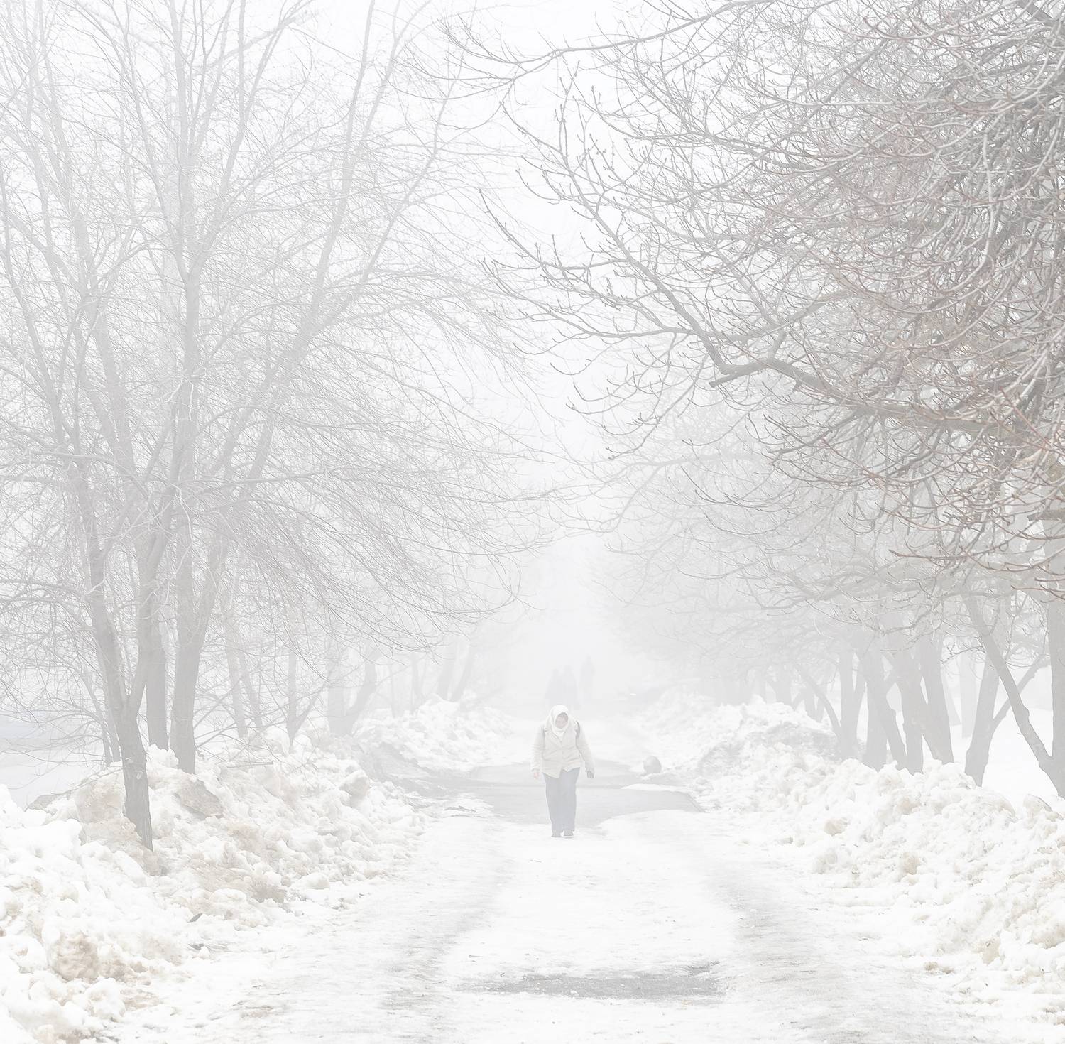 туман, март, город, city, улица, street, человек, снег, Подосинников Максим
