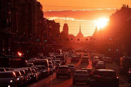 Закат в створе Невского проспекта