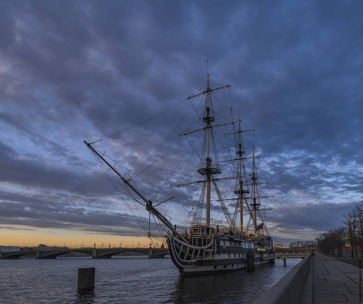 рассвет, небо, фрегат, город, прогулки, Армашов-Тельник Григорий