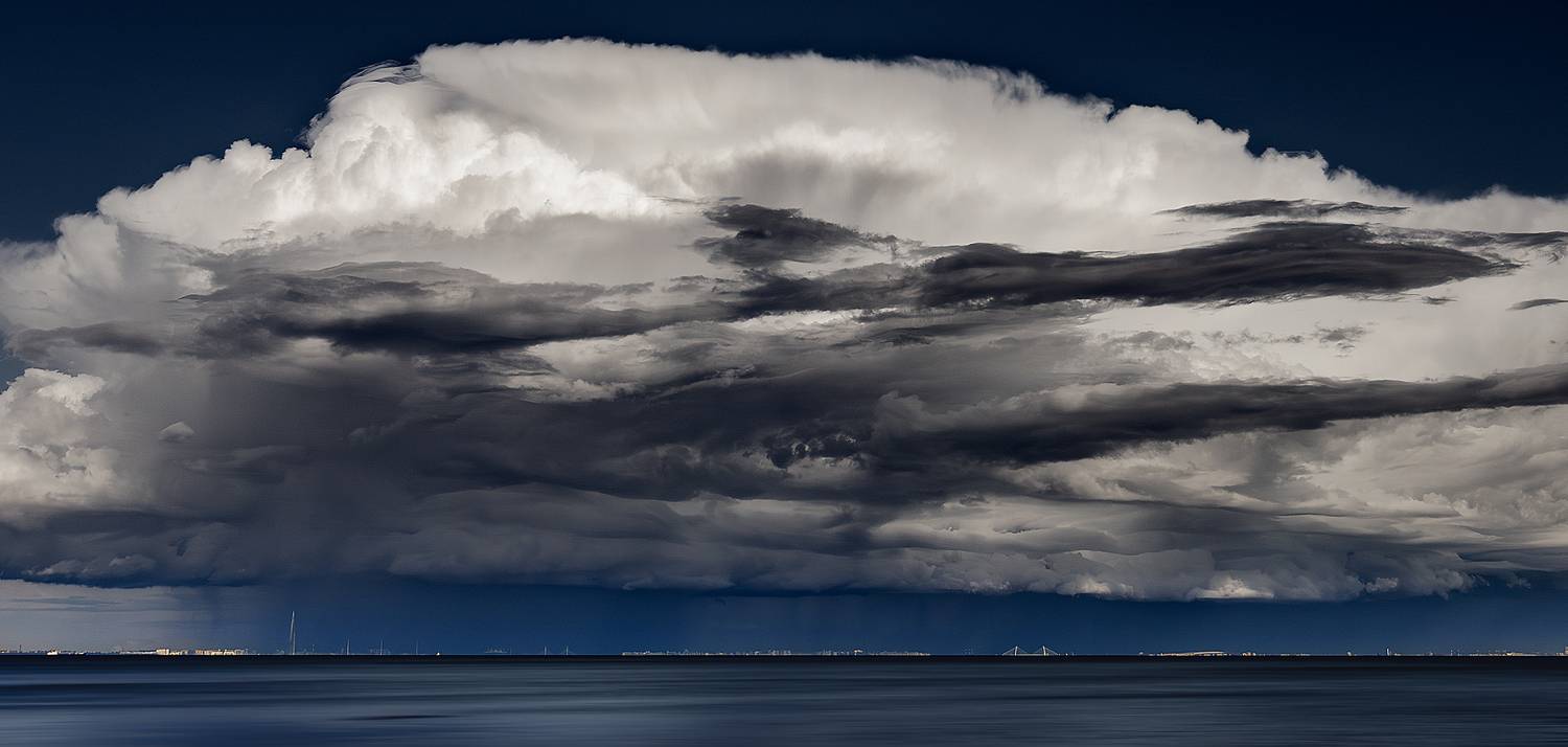 санкт-петербург, финский залив, лахта-центр, облака, шторм, Dmitry Yudchenko
