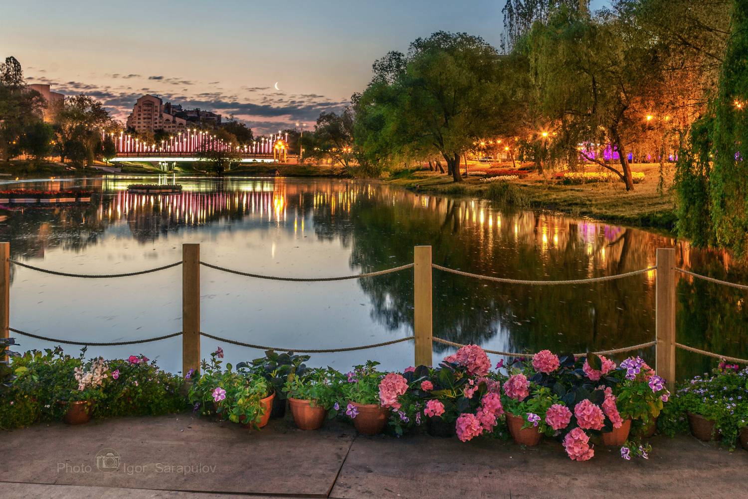 цветущая Весна, цветение, фестиваль цветов, река, плот, ночной город, городской пейзаж, городской парк, Везёлка в цветах, Везёлка, Белгород в цветах, Белгород, kwanon photo, рассвет, весенний рассвет, Сарапулов Игорь