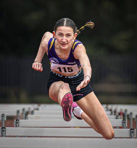 Freya Whitaker hurdles