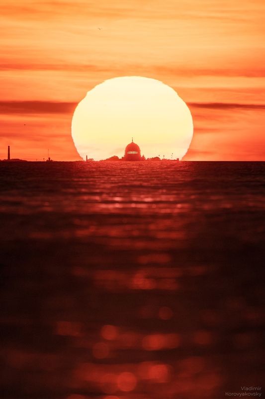 закат Закат за Морским Никольским собором фото превью