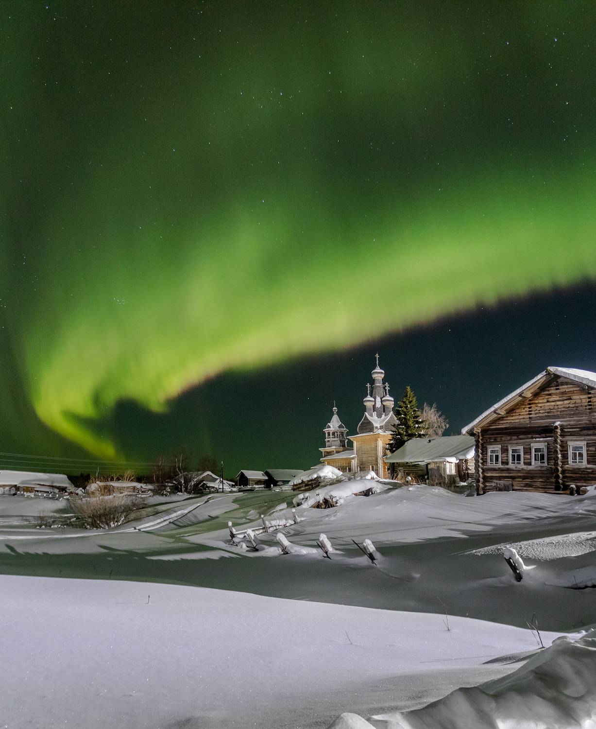 северное сияние, русский север, аврора, кимжа, архангельская область, Павел Ващенков
