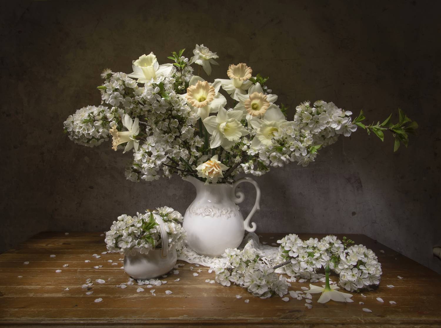 натюрморт, нарциссы, яблоня, Татьяна Феденкова