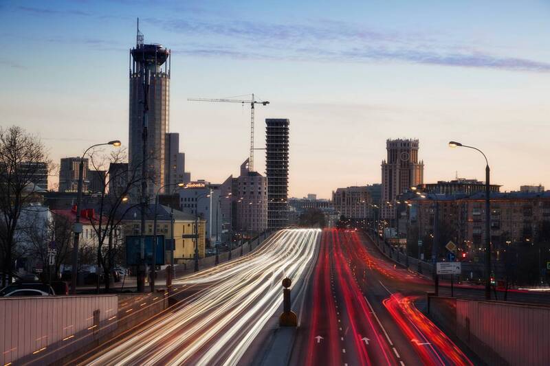 москва, закат В Москве фото превью