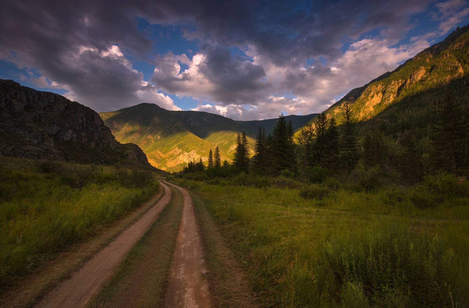 алтай, вечер, свет, дорога, горы, Чичкин Валерий