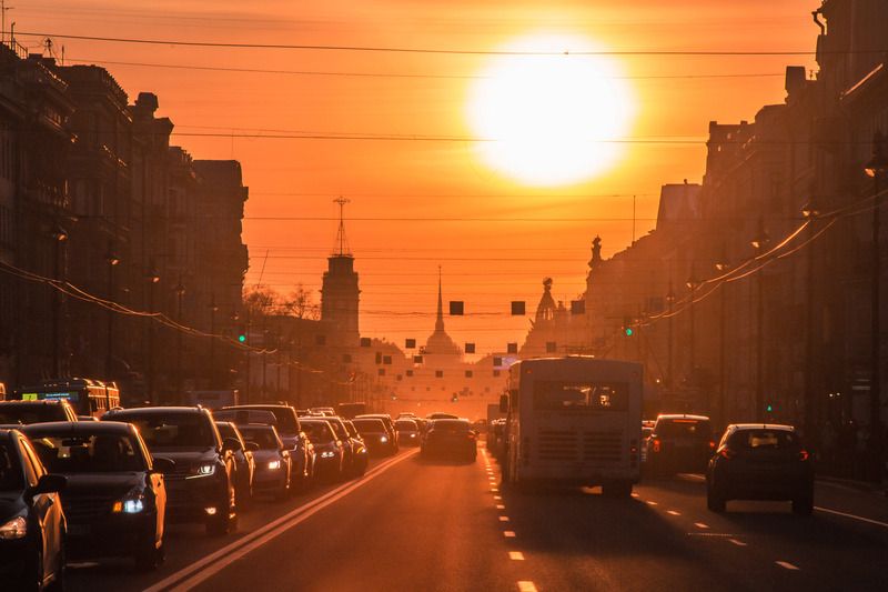 санкт-петербург, невский проспект, закат Вечер на Невском фото превью