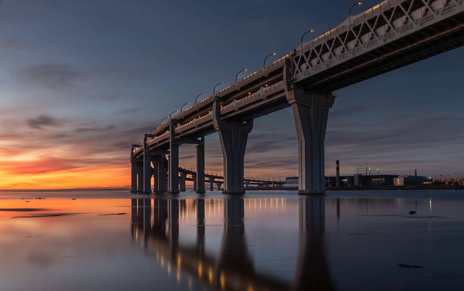 зсд, санкт-петербург, питер, спб, мост, закат, залив, город, bridge, city, sunset, bay, петербург, пейзаж, landscape, финский залив, канонерский остров, канонерка, Alexey S