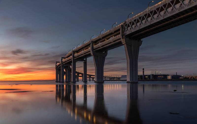 зсд, санкт-петербург, питер, спб, мост, закат, залив, город, bridge, city, sunset, bay, петербург, пейзаж, landscape, финский залив, канонерский остров, канонерка Канонерский остров (ЗСД) фото превью