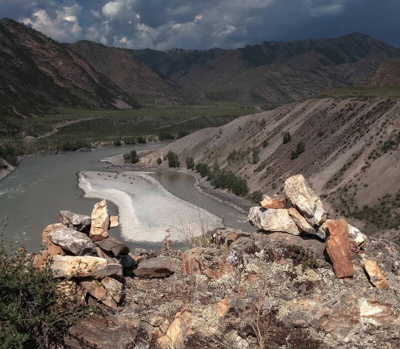 алтай, слияние рек, непогода, катунь Слияние рек Чуя и Катунь фото превью