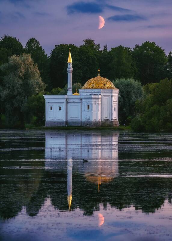 санкт-петербург, питер, архитектура, луна, месяц, пушкин, царское село Восточная ночь фото превью