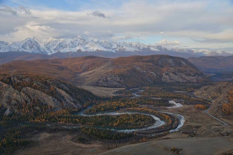 алтай, чуйские меандры, осенний пейзаж Предрассветные Чуйские меандры фото превью