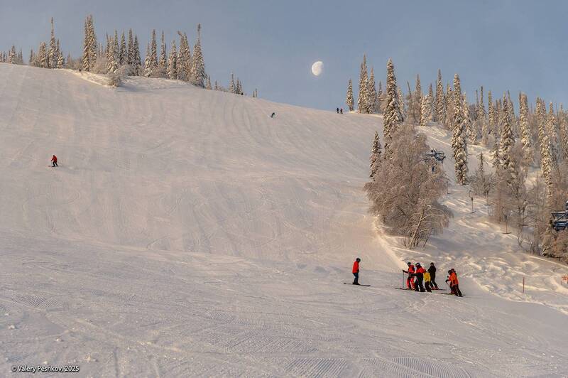 шерегеш, горнолыжные трассы, елена, мустаг, доллар, восток, булочка, шермонт, сектор a, сектор b, пихты, гора зелёная, гора мустаг, горная шория, мороз, зима, сибирь Шерегеш техногенный - Трассы фото превью