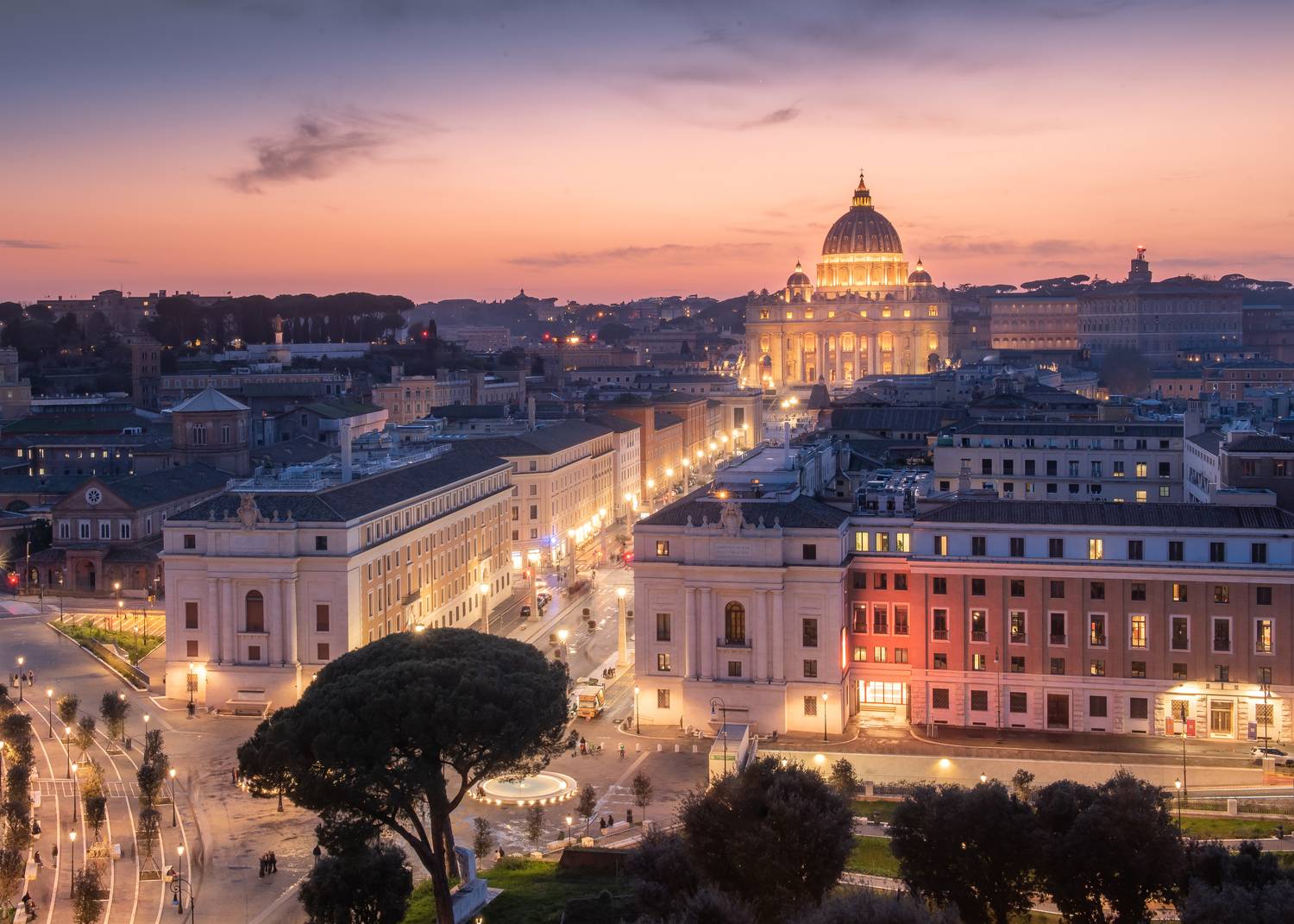 рассвет, закат, италия, ватикан, вечер, Екатерина Хлебникова