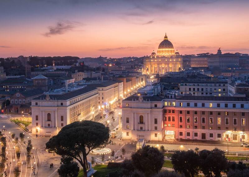 рассвет, закат, италия, ватикан, вечер Вечер с видом на Ватикан… фото превью