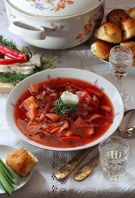 Борщ с пампушками фото превью