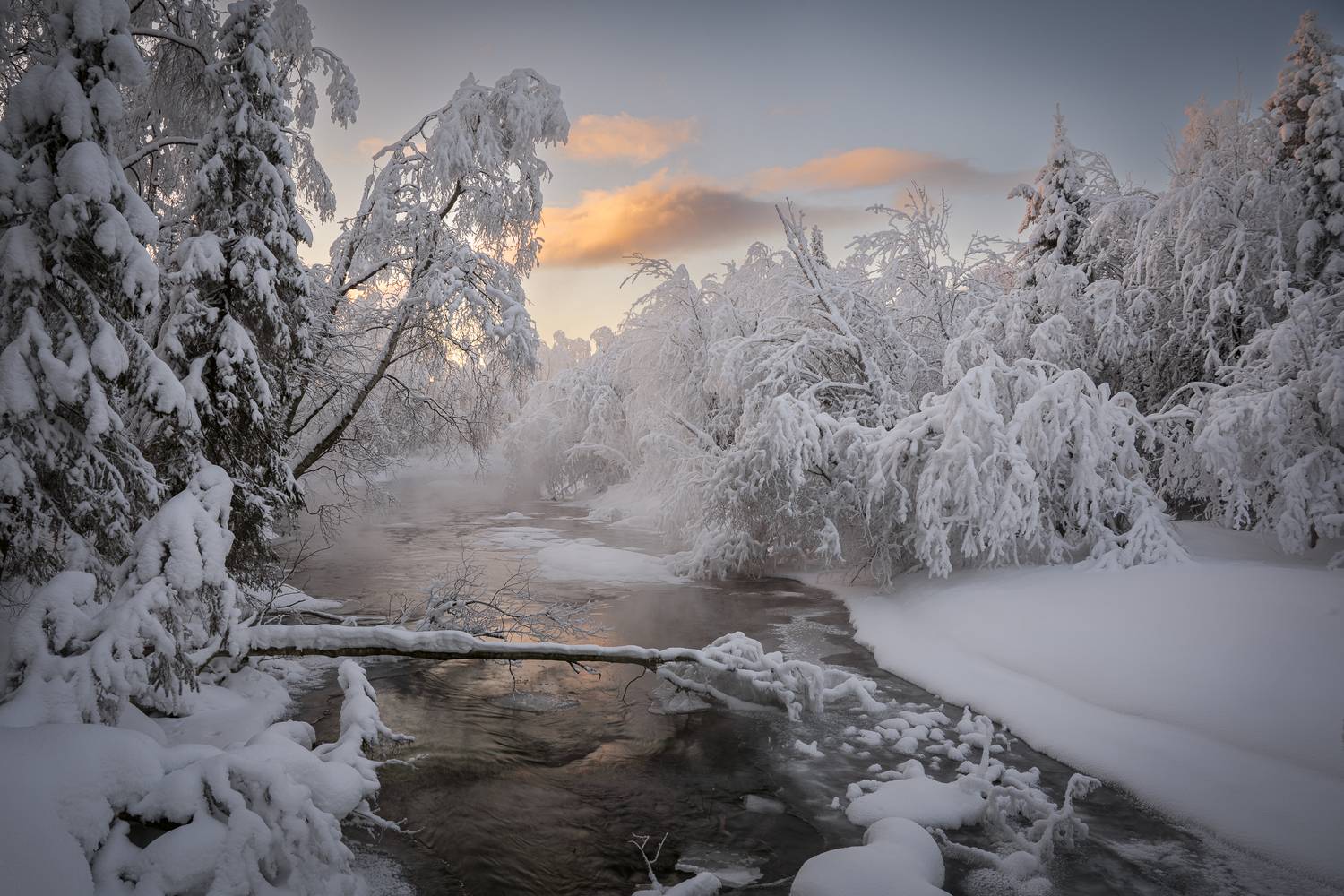 кольский полуостров, река, зима, Mikhail Ioannisian