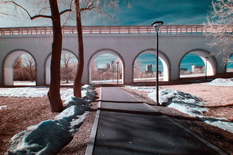 акведук Ростокинский акведук в инфракрасном спектре фото превью