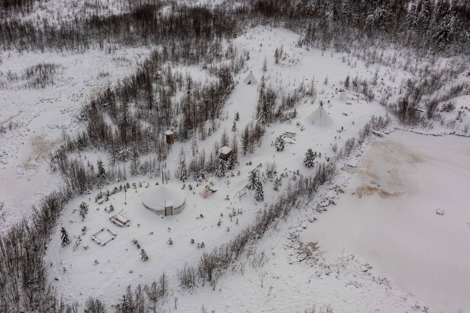 пейзаж, зима, стойбище, Сторожев Олег