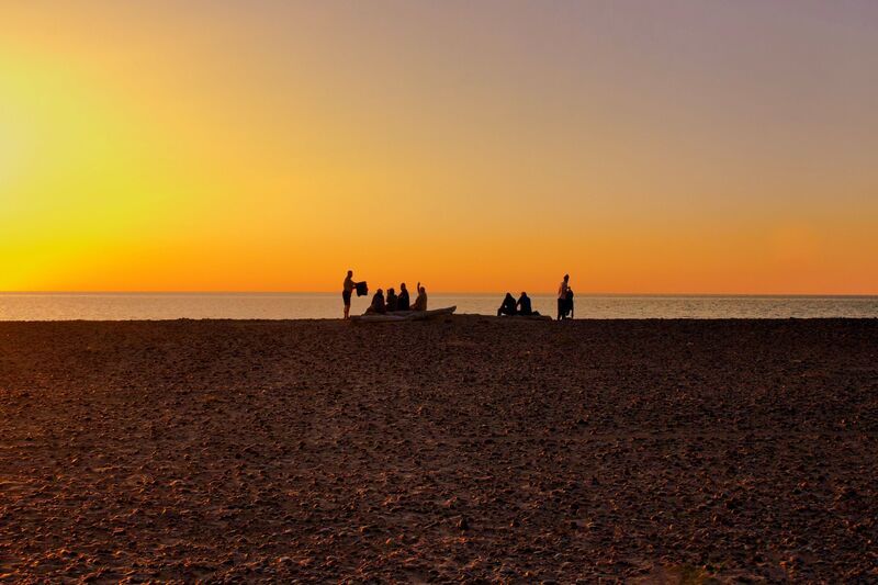 ūdens, jūra, saulriets, cilvēki Saulrieta burvība фото превью