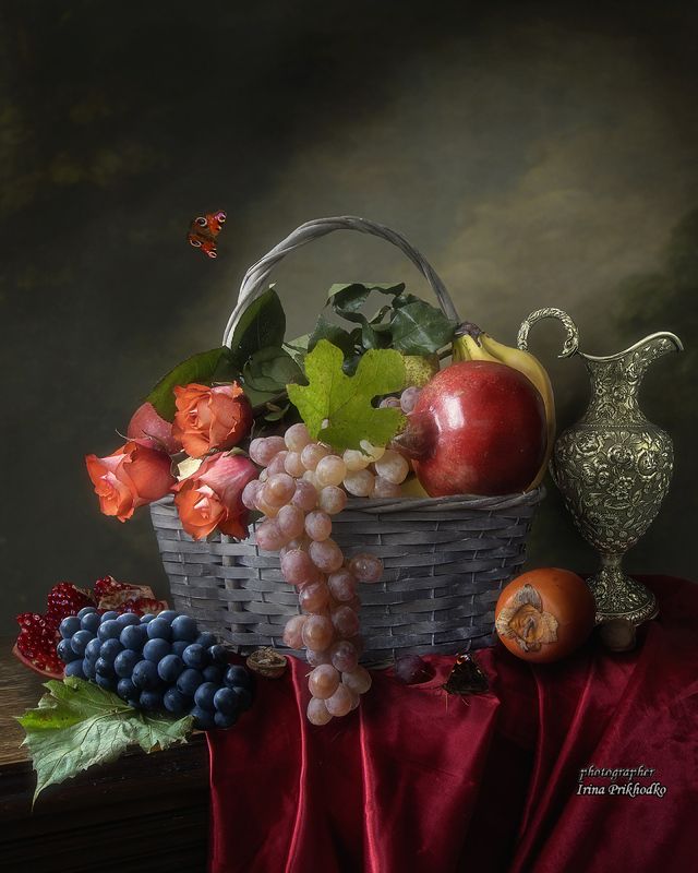 натюрморт, фрукты, розы, Ренессанс Натюрморт с фруктами фото превью