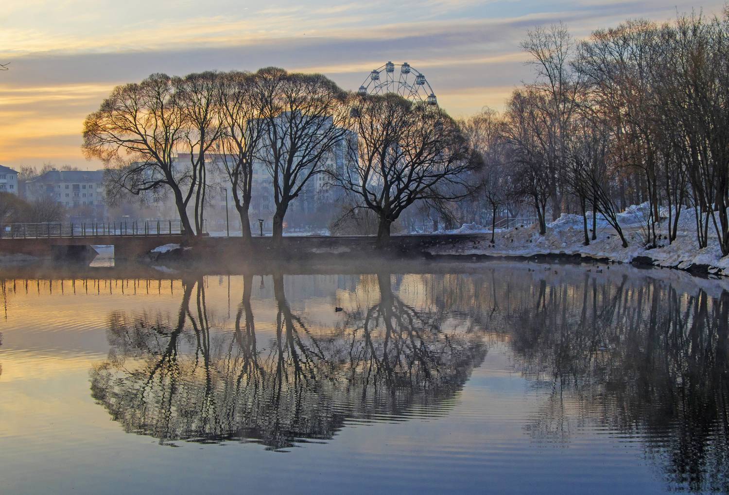Киров, весна, март, утро, рассвет парк им.Кирова, галина новинская